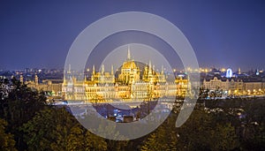 The House of Parliament of Hungary at night, Budapest