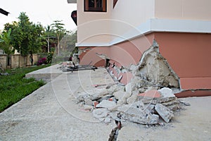 house partially collapsed after destruction