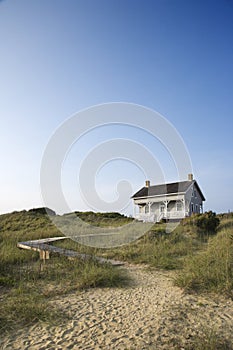 House with path to beach.