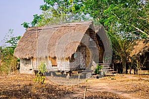 House of people at Daklak province, Vietnam. Houses usually make by wood photo