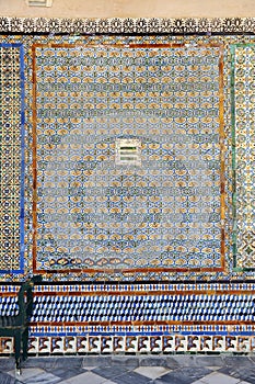 Azulejos tiles in Casa de Pilatos palace of Seville, Spain. photo