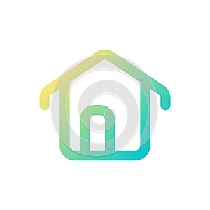 House pixel perfect gradient linear ui icon