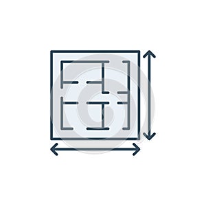 House Plan with arrows vector concept blue icon