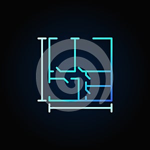 House plan blue concept icon