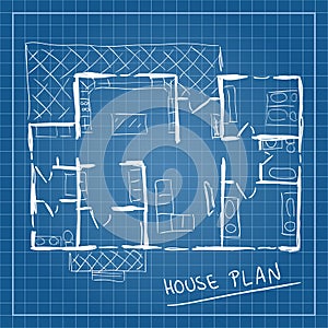 House plan blueprint doodle