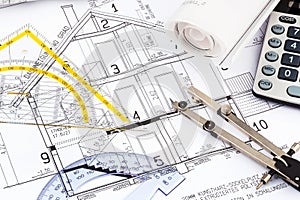 House plan with calculator photo