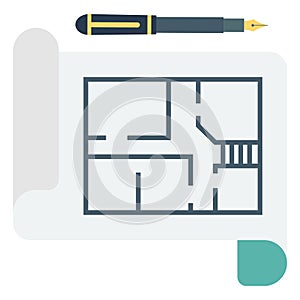 House Plan Color vector icon fully editable