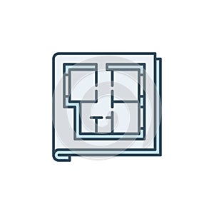House Plan Documents vector concept blue icon