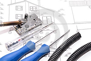 House plan.electrical connection.