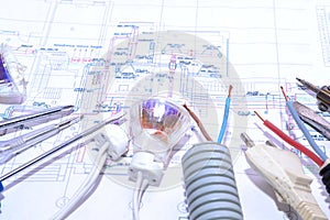 House plan.electrical connection.