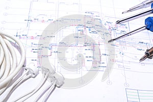 House plan.electrical connection.