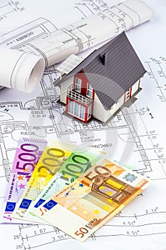 House plan with euro notes