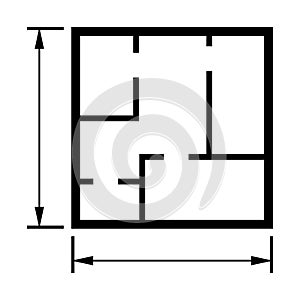House plan icon, architecture sketch graphic design, home construction project vector illustration