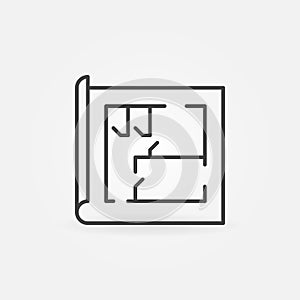 House plan line icon