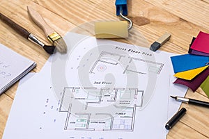 house plan with patterns of colors