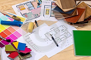 House plan with patterns of colors