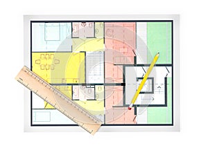 House plan on white background