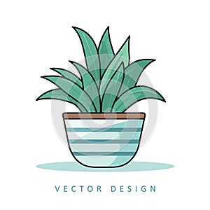 house plant minimalist vector design AI generated