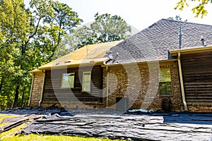 House in progress of getting a new roof