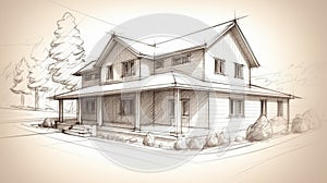 House project. AI Generated photo