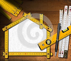 House Project - Yellow Wooden Meter