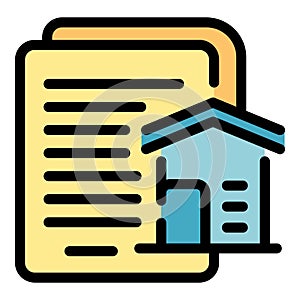 House property papers icon color outline vector