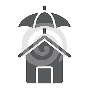 House protection glyph icon, Real estate and home