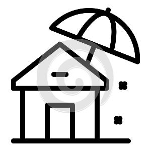 House protection icon outline vector. City stay