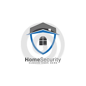 House Protection Shield Logo, Home Insrance Logo Design Template photo
