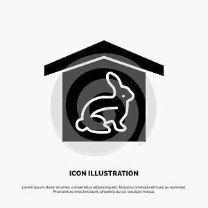 House, Rabbit, Easter, Nature solid Glyph Icon vector