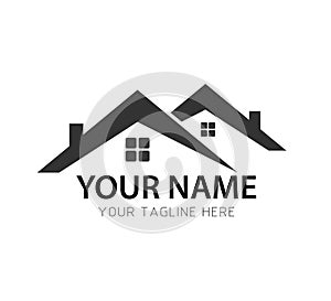 House real estate logo Home Logo Template. Home with window and building roof.