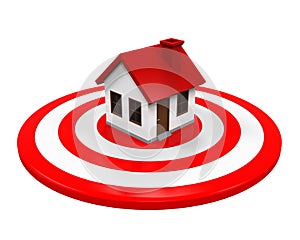 House and Red Darts Target