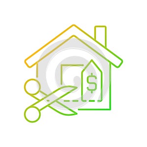 House for reduced price gradient linear vector icon