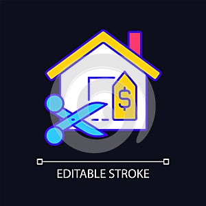 House for reduced price RGB color icon for dark theme