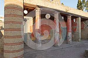 House of the Relief of Telephus in Ancient Ercolano (Herculaneum) city ruins