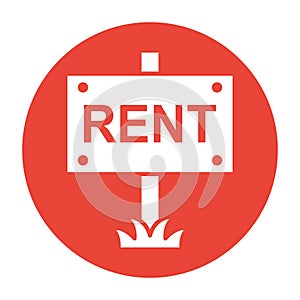 House rent label isolated icon
