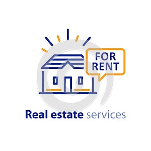 House for rent offer, real estate business, advertising concept