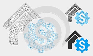 House Rent Options Vector Mesh Network Model and Triangle Mosaic Icon