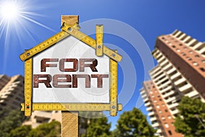 House For Rent Sign - Wooden Meter