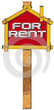 House For Rent Sign - Wooden Meter