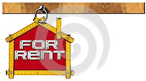 House For Rent Sign - Wooden Meter