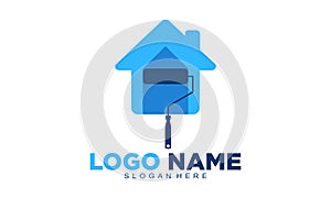 House repaint illustration vector logo