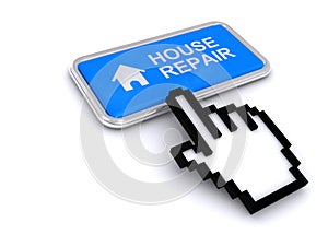 House repair button on white