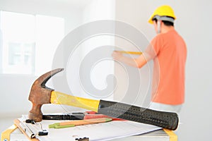 House Repair and property maintenance. Laborer tool and equipment for home service.