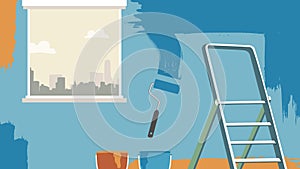 House reparation. painting walls Background Vector for advertise, banner, projects