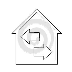 House resale line icon. photo