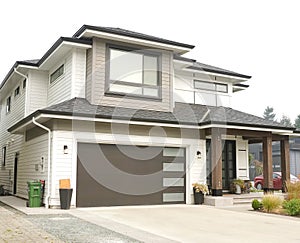 House Residence Exterior Home Modern Beige Brown Siding