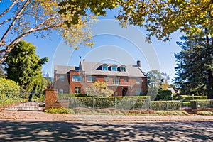 House in a residential neighborhood in Oakland, San Francisco bay on a sunny day, California