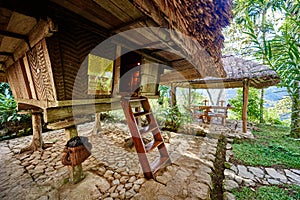 House in rice paddy terrace fields Philippines