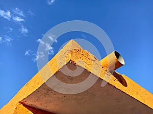 house roof in blue background